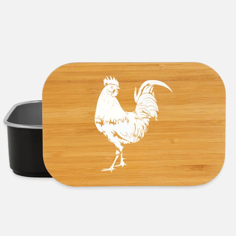 Rooster Chicken Rooster - Lunch Box - black