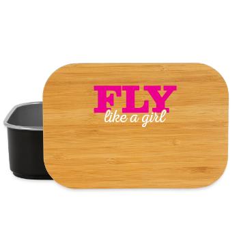 Pilotin Girl Luftfahrt Fliegen - Lunch Box - Schwarz - Vorne
