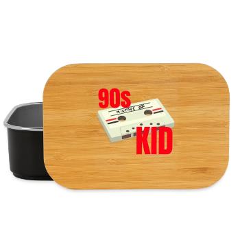 90s Vibe Mixtape Kassette Motto Party 90er - Lunch Box - Schwarz - Vorne