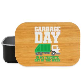 Garbage Truck Garbage Day Garbage Collection - Lunch Box - black - Front
