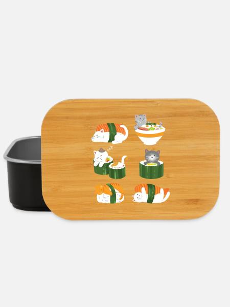 Sushi Katze Japan Anime Kawaii - Lunch Box - Schwarz