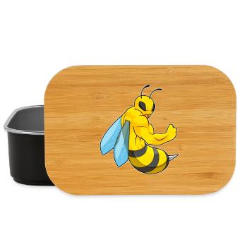 Bee Bodybuilder Bodybuilding Sport - Lunch Box - black - Front