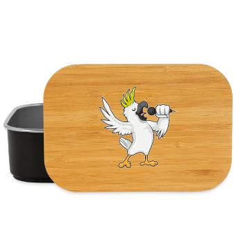 Papagei Sänger Mikrofon Singen - Lunch Box - Schwarz - Vorne