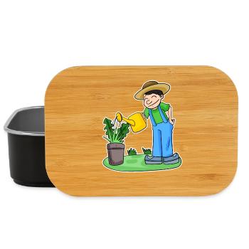 Jardin motif jardin cadeau jardinier - Boîte à goûter - noir - Devant
