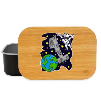 1 anniversaire astronaute garçons Anniversaire d’enfant - Boîte à goûter - noir - Devant