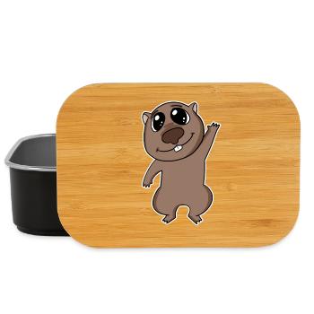 Wombat motif mignon mignon animal - Boîte à goûter - noir - Devant