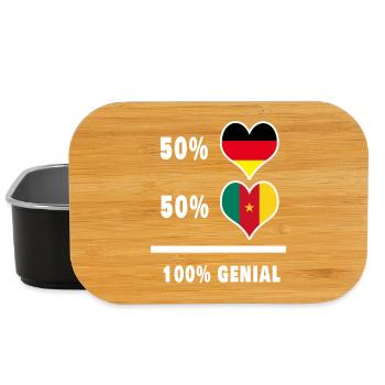 Allemagne et Cameroun 100 % Genial / Cadeau - Boîte à goûter - noir - Devant