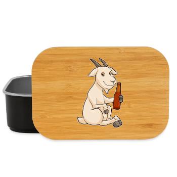 Ziege Flasche Bier - Lunch Box - Schwarz - Vorne