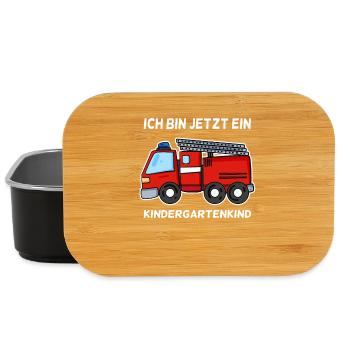 Kindergarten Kind Feuerwehr Schule Einschulung - Lunch Box - Schwarz - Vorne