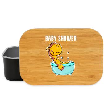 Baby Shower Giraffe Bathtub - Lunch Box - black - Front