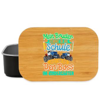 Bruder Einschulung Kindergarten Monstertruck - Lunch Box - Schwarz - Vorne