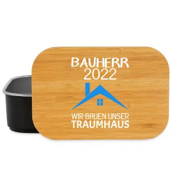 Bauherr Hausbau Baustelle Richtfest 2022 - Lunch Box - Schwarz - Vorne