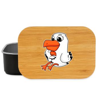 Famille de mouette - Mouette avec bébé - Mouette avec enfant - Boîte à goûter - noir - Devant