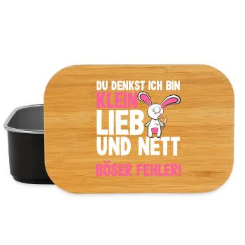 Böses Hasi Klein Lieb Und Nett Halloween Kostüm - Lunch Box - Schwarz - Vorne