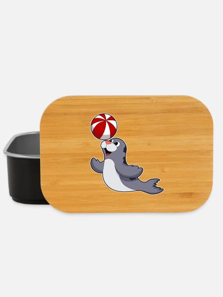 Seehund Schwimmen Wasserball Sommer - Lunch Box - Schwarz