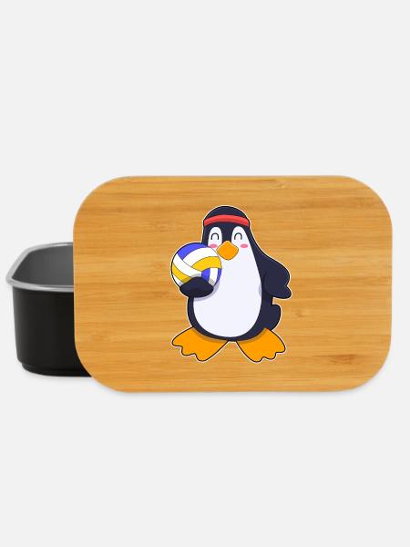 Pinguin Volleyballspieler Volleyball - Lunch Box - Schwarz