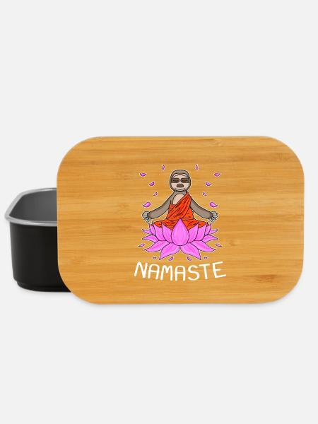 Yoga Namaste Faultier - Lunch Box - Schwarz