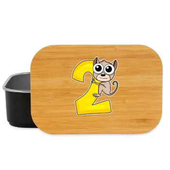 2 years - Tarsier - Koboldmaki - 2nd birthday - Lunch Box - black - Front