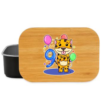 9 Jahre alt - Jaguar - 9. Geburtstag Geschenk - Lunch Box - Schwarz - Vorne