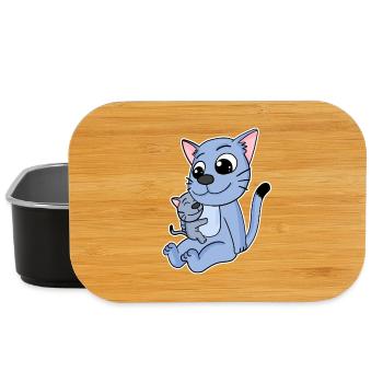 Famille chat - Chat avec bébé - Chat - Boîte à goûter - noir - Devant