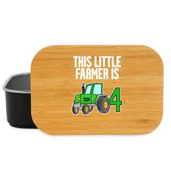 Tracteur 4 ans Garçon 4 anniversaire fils - Boîte à goûter - noir - Devant