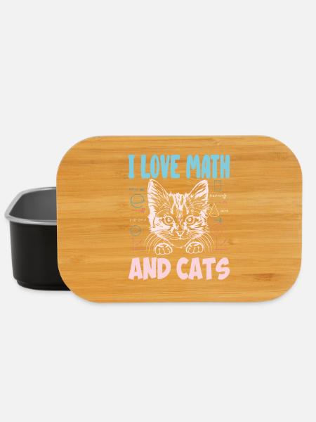 Math Kitty Cat J’adore Math et chats Professeur de mathématiques - Boîte à goûter - noir