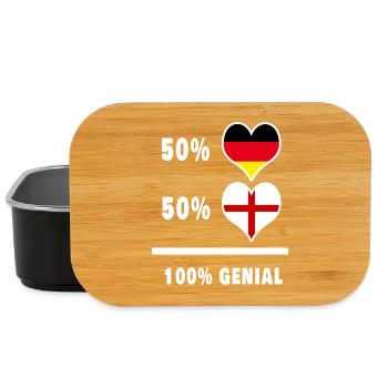 Germany and England 100% Ingenious / Gift - Lunch Box - black - Front
