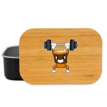 Coffee Bodybuilder Barbell Bodybuilding - Lunch Box - black - Front
