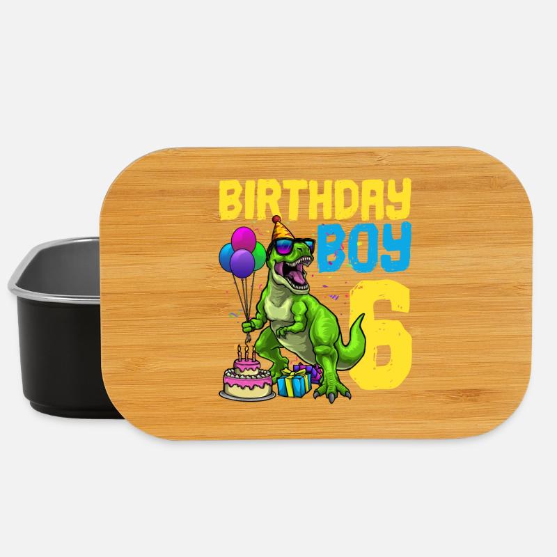 6. Geburtstag Dinosaurier Kindergeburtstag - Lunch Box - Schwarz