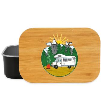 Camping Is My Life - Womo - Camping-car - Boîte à goûter - noir - Devant