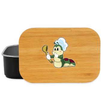 Raupe Koch Kochlöffel Kochen - Lunch Box - Schwarz - Vorne