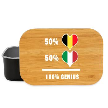 Italien und Belgien genial / Geschenk - Lunch Box - Schwarz - Vorne