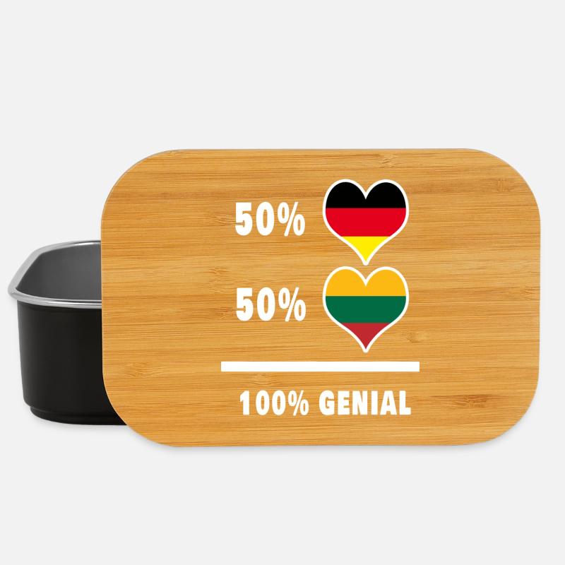 Deutschland und Litauen 100% Genial / Geschenk - Lunch Box - Schwarz
