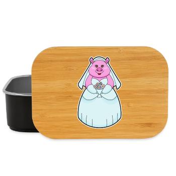 Schwein Braut Schleier Hochzeit - Lunch Box - Schwarz - Vorne