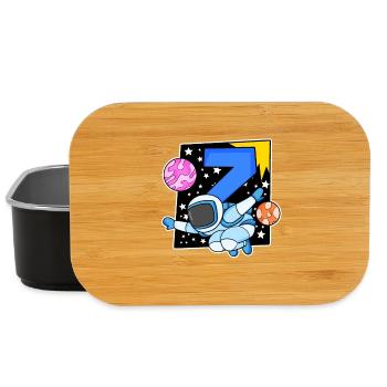 7 birthday boy - 7 years old - I am 7 - Lunch Box - black - Front