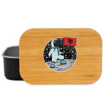 Astronaute avec drapeau Albanie - Boîte à goûter - noir - Devant