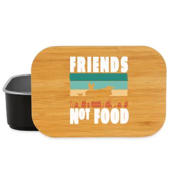 Vegan Vegetarian Friends not Food Animal Welfare - Lunch Box - black - Front