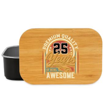 25th birthday 25 years vintage retro - Lunch Box - black - Front