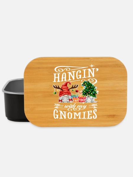 Hanging With My Gnomies Christmas Gnome - Lunch Box - black
