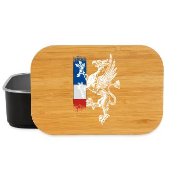 standing griffin blue white red Rostock - Lunch Box - black - Front