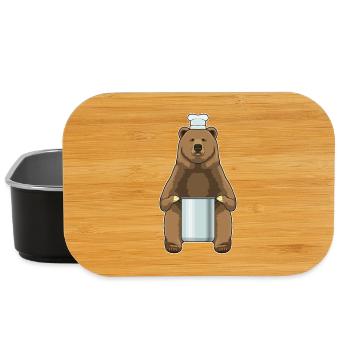 Bär Koch Kochtopf Kochen - Lunch Box - Schwarz - Vorne