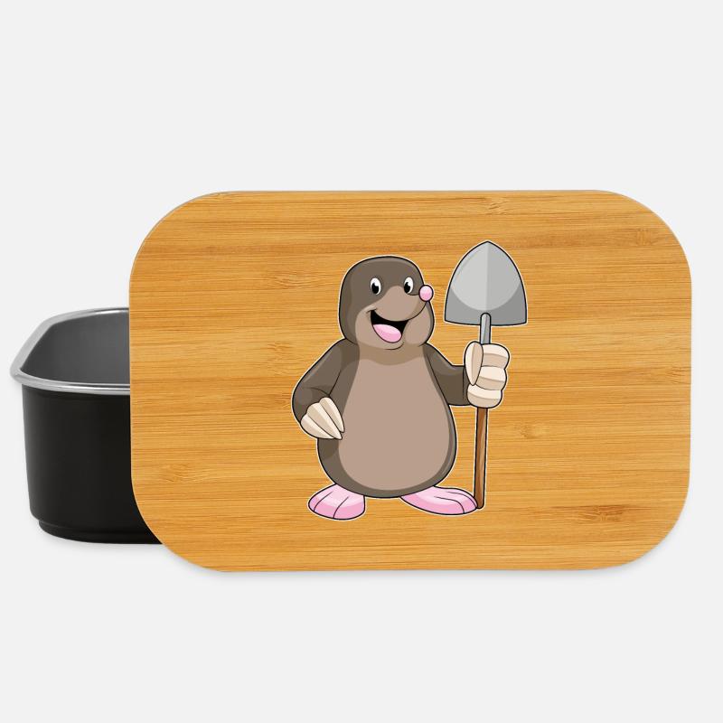 Maulwurf mit Schaufel - Lunch Box - Schwarz