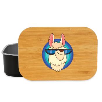 Cooles Lama mit Sonnenbrille - Lunch Box - Schwarz - Vorne