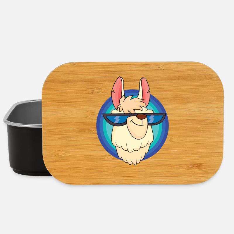 Cooles Lama mit Sonnenbrille - Lunch Box - Schwarz
