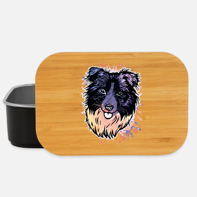 Border Collie Farbklecks - Lunch Box - Schwarz