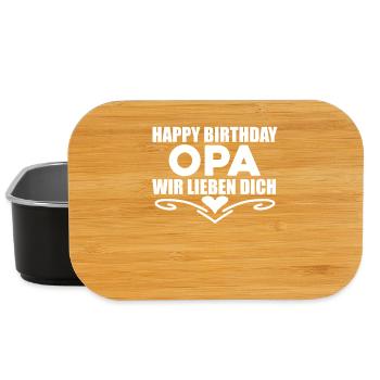 Happy Birthday Opa - Lunch Box - Schwarz - Vorne