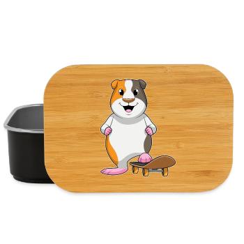 Meerschweinchen Skater Skateboard - Lunch Box - Schwarz - Vorne
