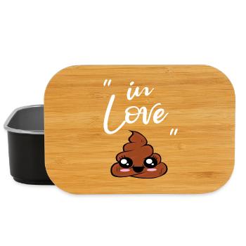 I Love poop cute shit pile - Lunch Box - black - Front