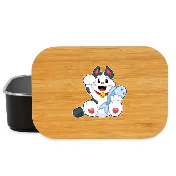Katze Fisch - Lunch Box - Schwarz - Vorne