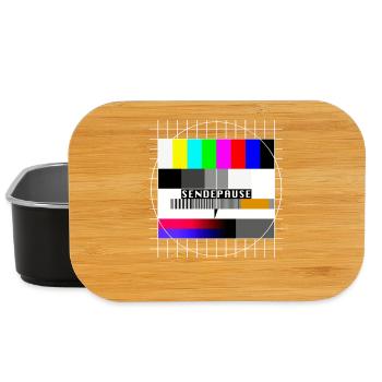 Testbild Sendepause 80er 90er Jahre Party Kostüm - Lunch Box - Schwarz - Vorne